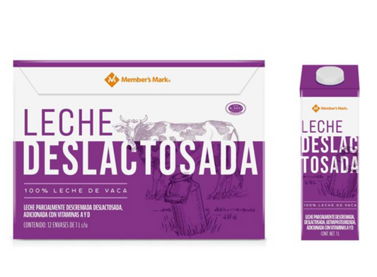 Leche Deslactosada Member's Mark 12 pzas de 1 l c/u - .