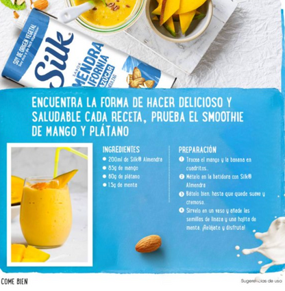 Bebida Vegetal Silk Sabor Almendra de California Sin Azúcar 6 pzas de 946 ml c/u -.