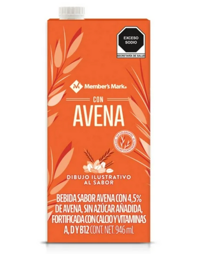 Bebida Member's Mark Sabor Avena sin Azúcar 6 pzas de 946 ml c/u -.