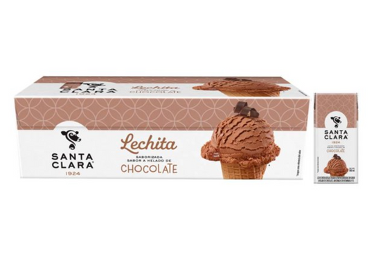 Leche Deslactosada Santa Clara Helado de Chocolate 27 pzas 180 ml c/u - .