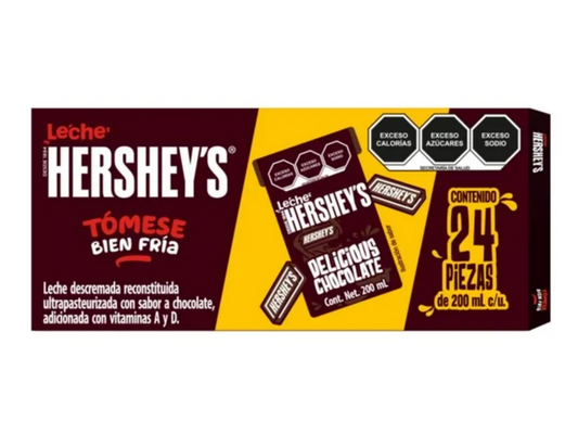 Leche Hershey's Delicious Chocolate 24 pzas 200 ml c/u - .