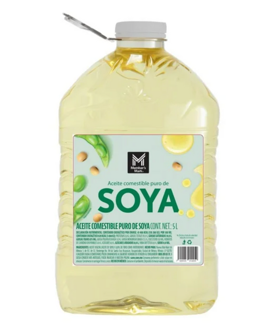 Aceite Comestible Puro de Soya Member's Mark 5 l -.