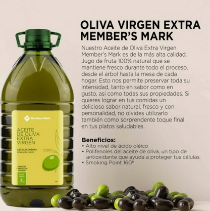 Aceite de Oliva Member's Mark Extra Virgen 3 l -.