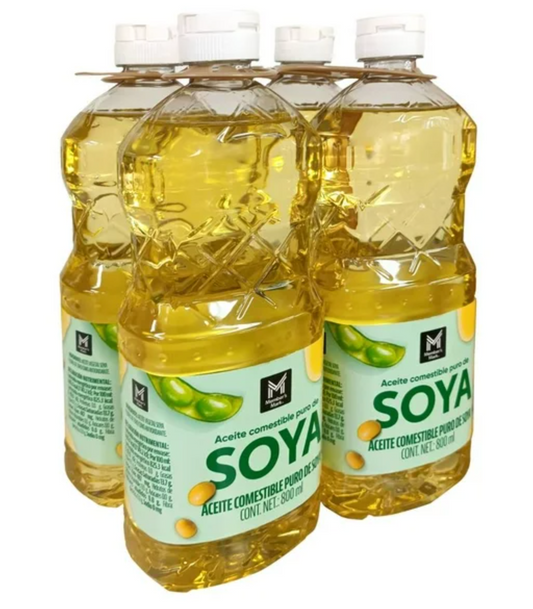 Aceite de Soya Member's Mark 4 pzas 800 ml c/u -.