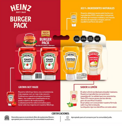 Burger Pack Heinz 4 pzas -.