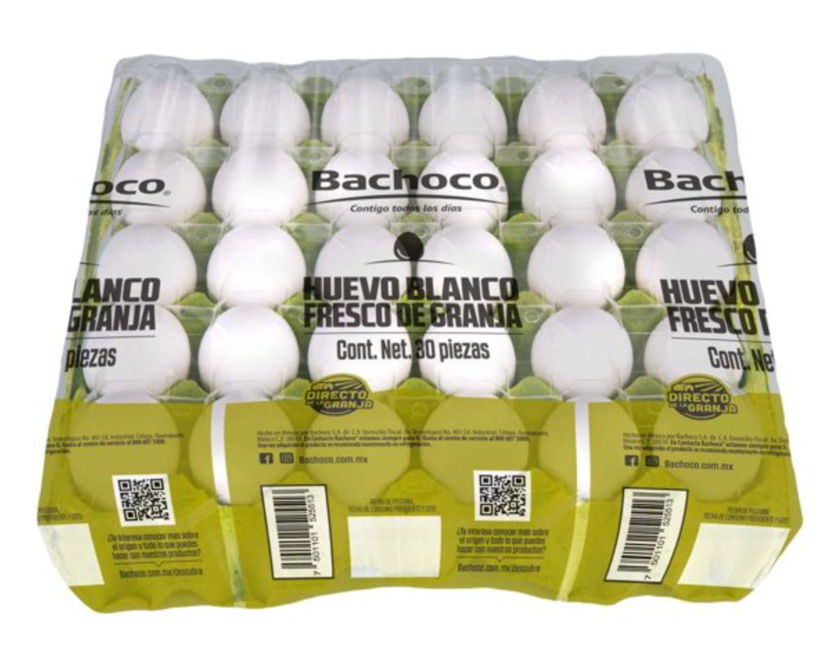 Huevo Blanco Bachoco 30 piezas - .