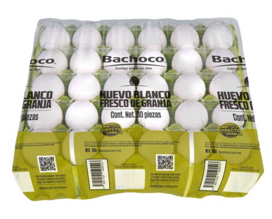 Huevo Blanco Bachoco 30 piezas - .