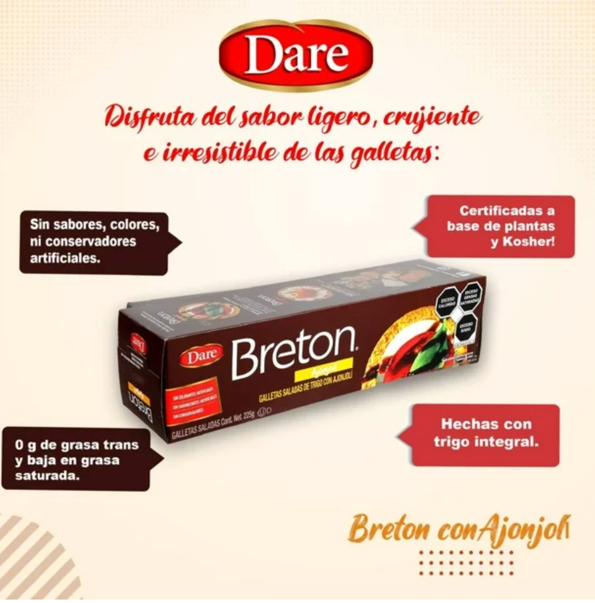 Galletas Dare Breton de Ajonjolí 2 pzas 200 g c/u - .