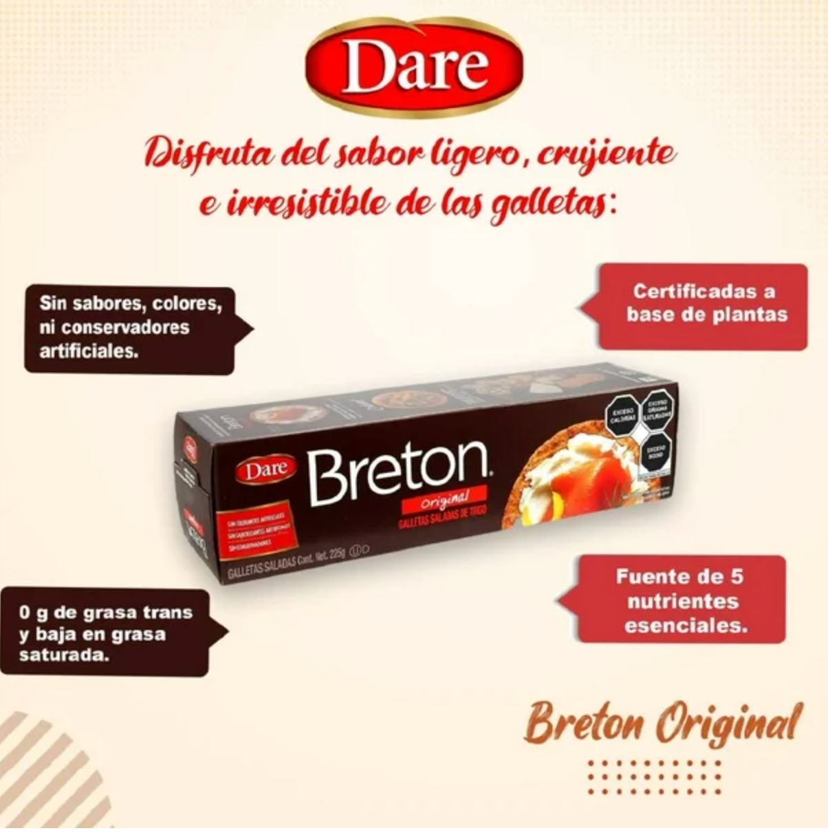 Galletas Dare Breton Original 2 pzas 200 g c/u - .