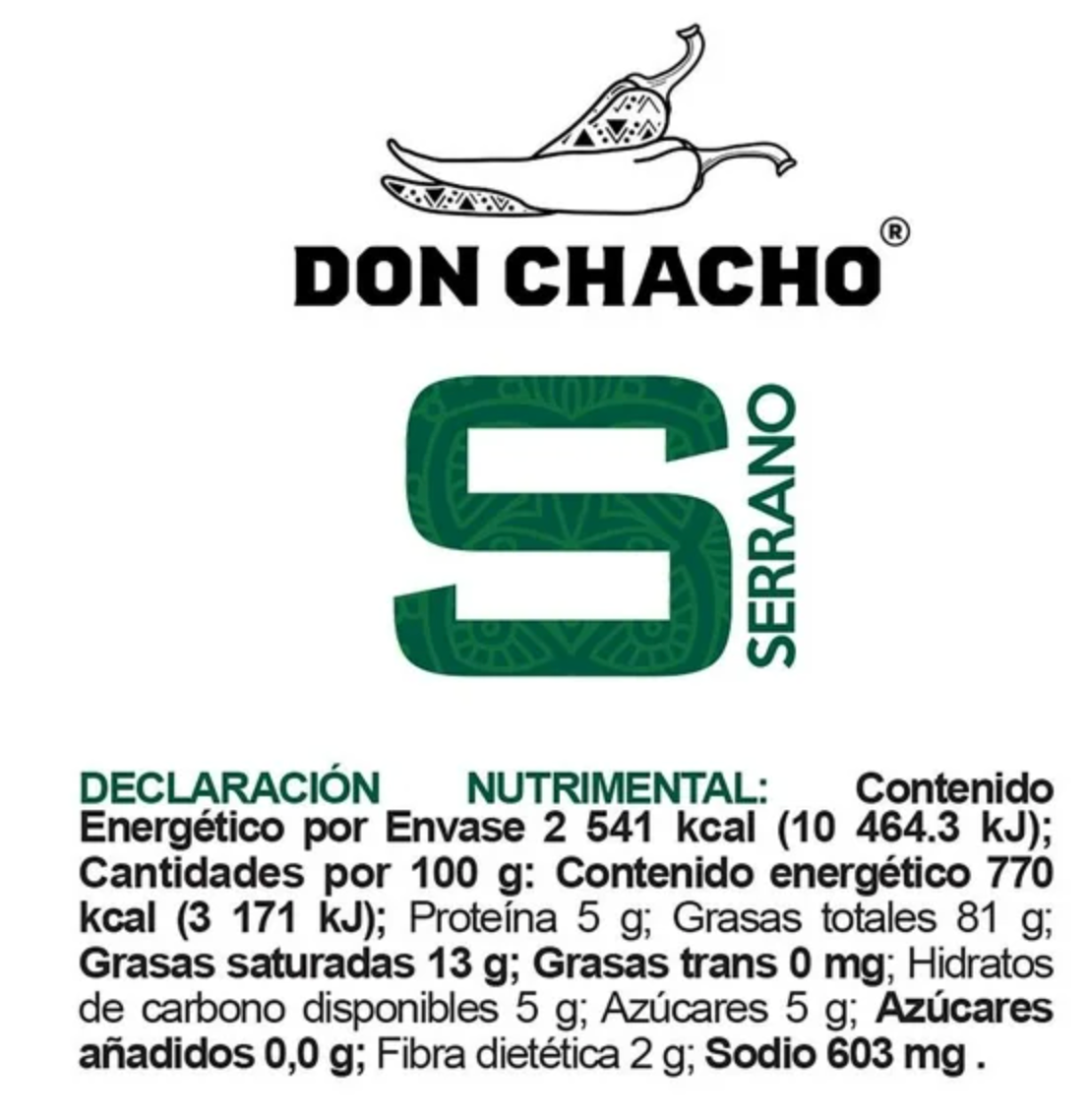 Chicharrón de Chile Don Chacho Serrano 330 g - .