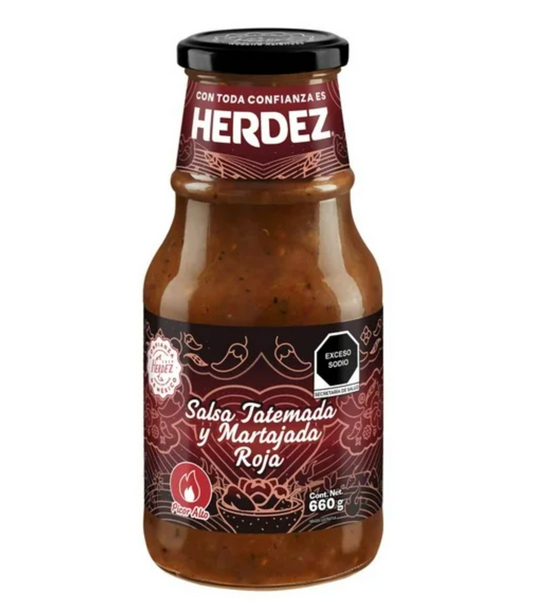 Salsa Roja Herdez Tatemada y Martajada 660 g -.