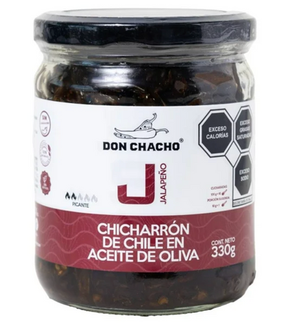 Chicharrón de Chile en Aceite de Oliva Don Chacho 330 g -.