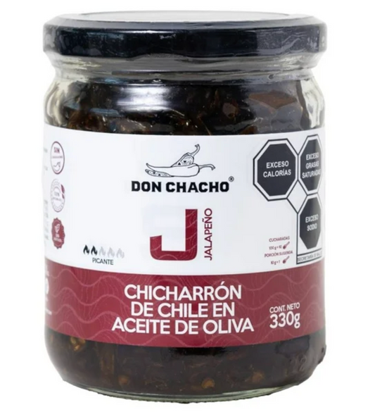 Chicharrón de Chile en Aceite de Oliva Don Chacho 330 g -.
