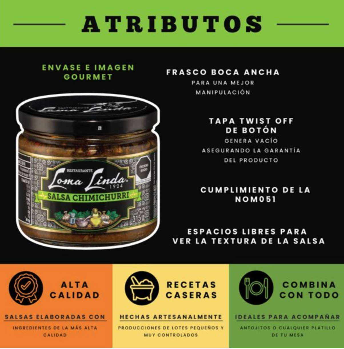 Salsa Loma Linda Chimichurri 315 g -.
