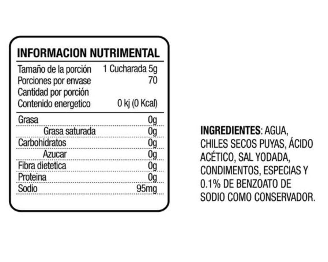 Salsa Picante Valentina 6 pzas de 350 ml c/u -.