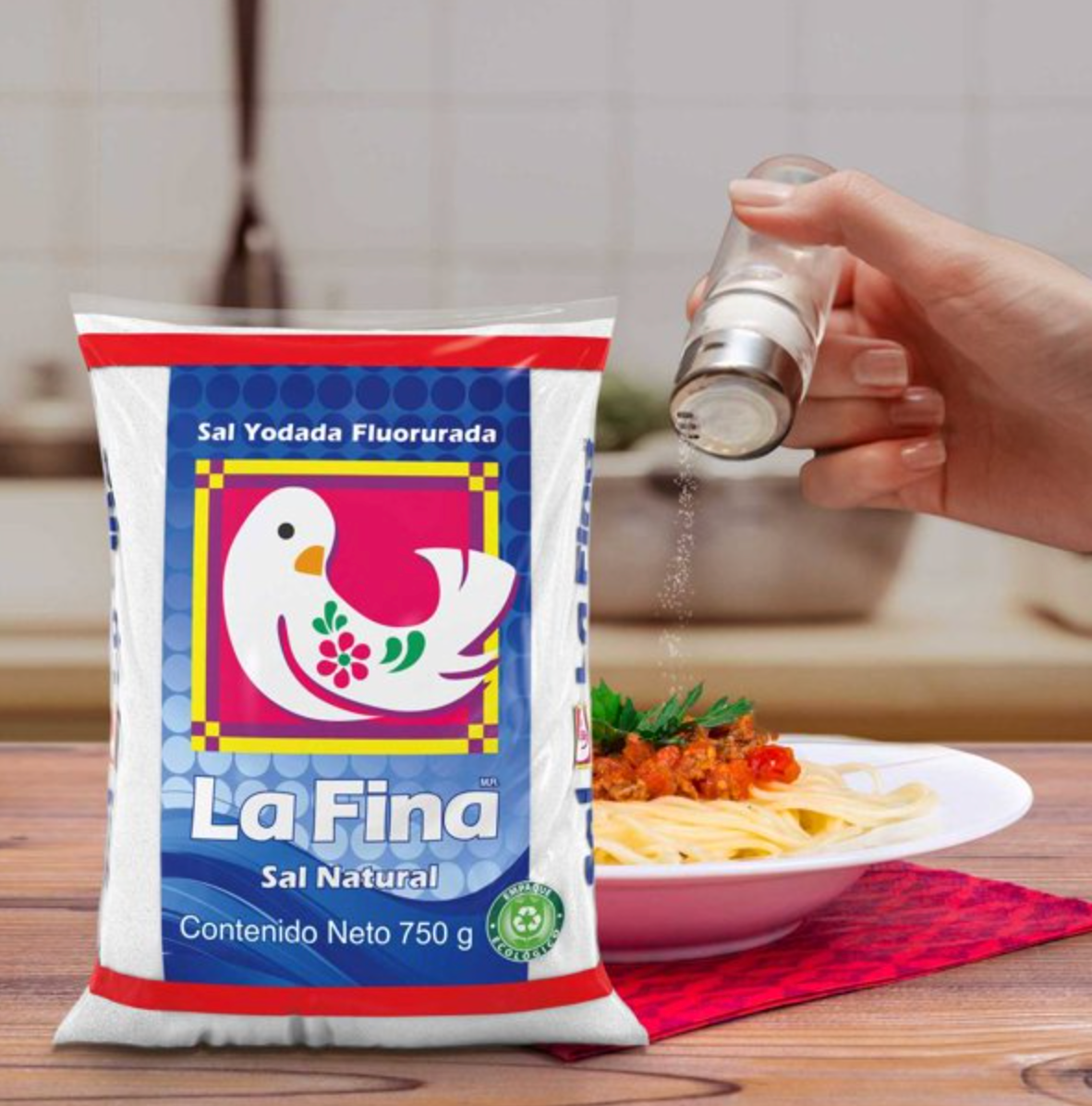 Sal de Mesa La Fina 20 pzas de 750 g c/u - .