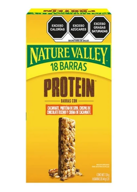 Barras de Cereal Nature Valley Protein 18 pzas de 40 g c/u - .