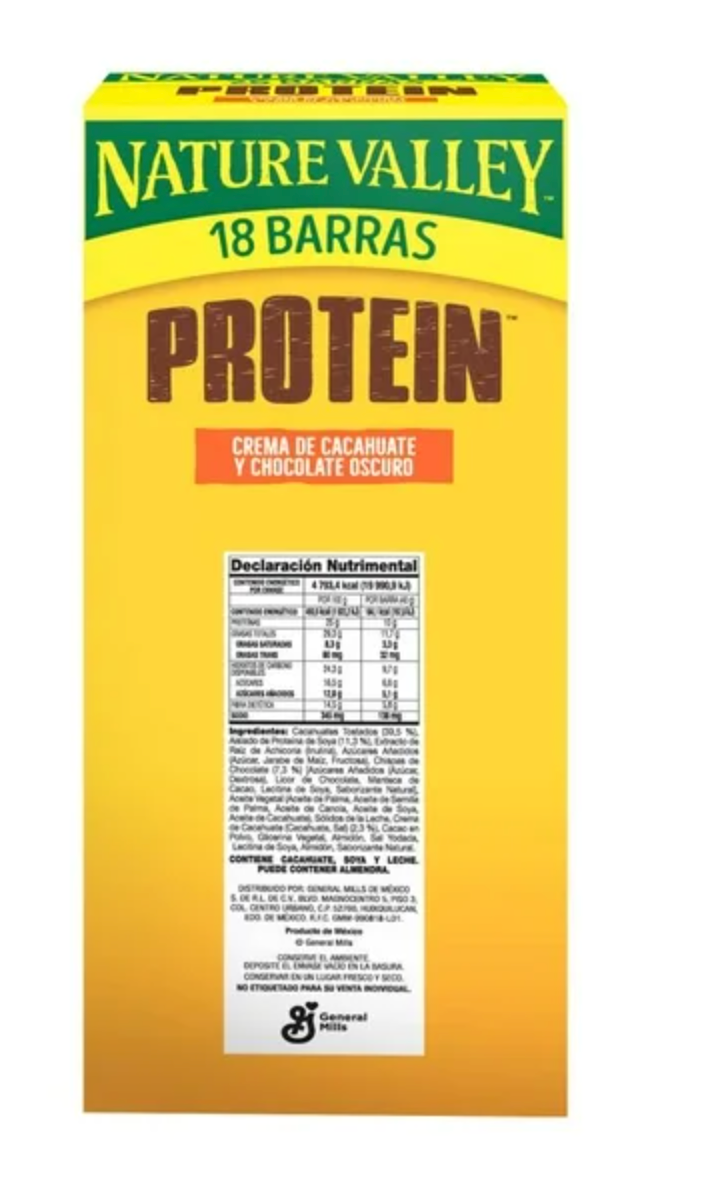 Barras de Cereal Nature Valley Protein 18 pzas de 40 g c/u - .