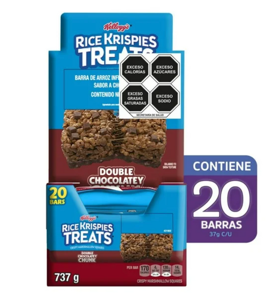 Barras de Arroz Rice Krispies Treats Kellogg's Sabor Chocolate con Malvavisco 20 pzas - .