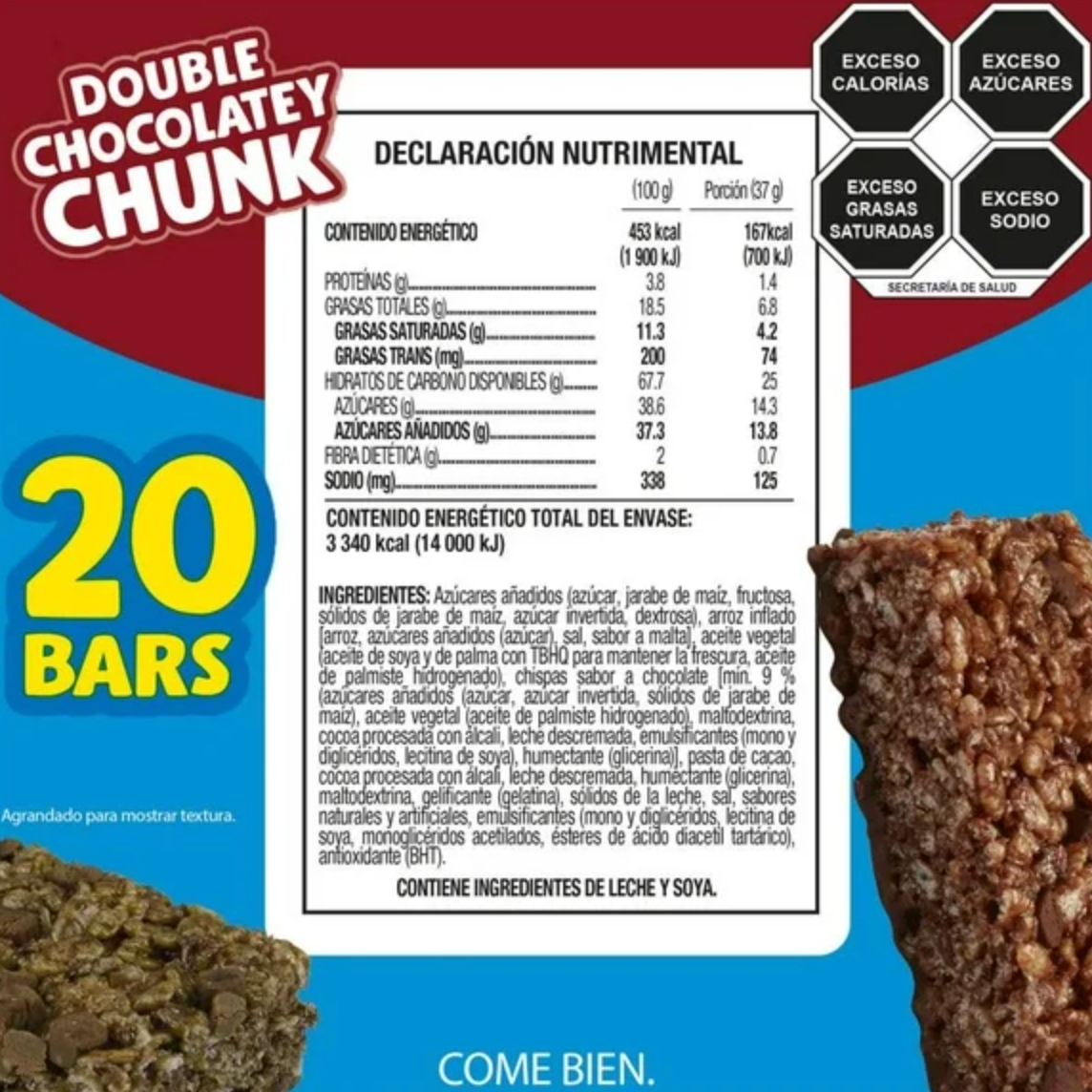 Barras de Arroz Rice Krispies Treats Kellogg's Sabor Chocolate con Malvavisco 20 pzas - .