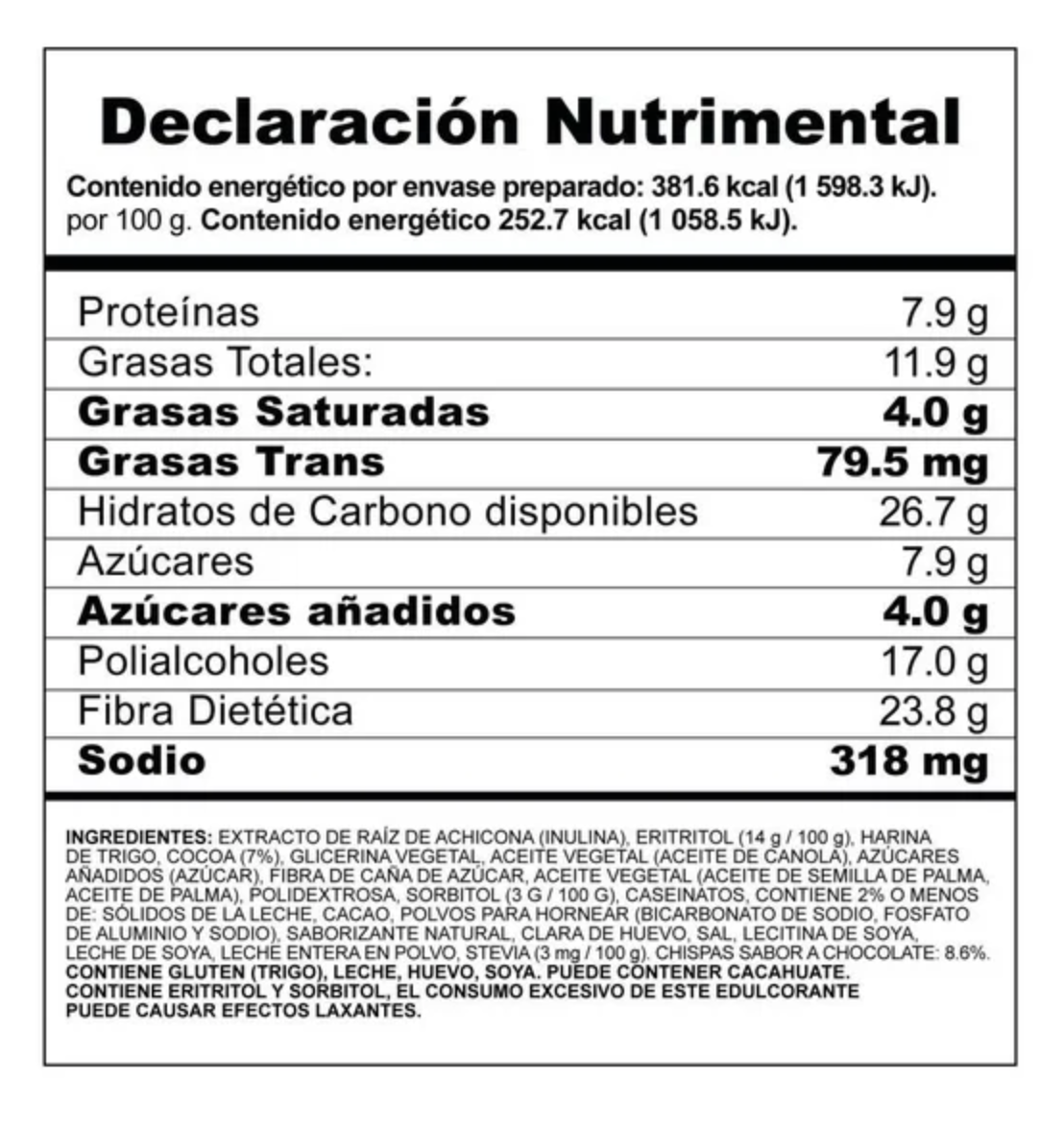 Brownies Fiber One Sabor Chocolate 24 pzas de 25 g c/u - .