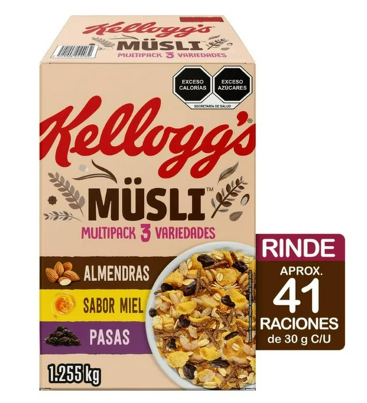 Cereal Musli Kellogg's Variety Almendras, Miel y Pasas 1.27 kg - .