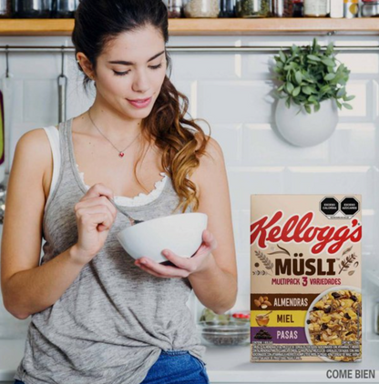 Cereal Musli Kellogg's Variety Almendras, Miel y Pasas 1.27 kg - .