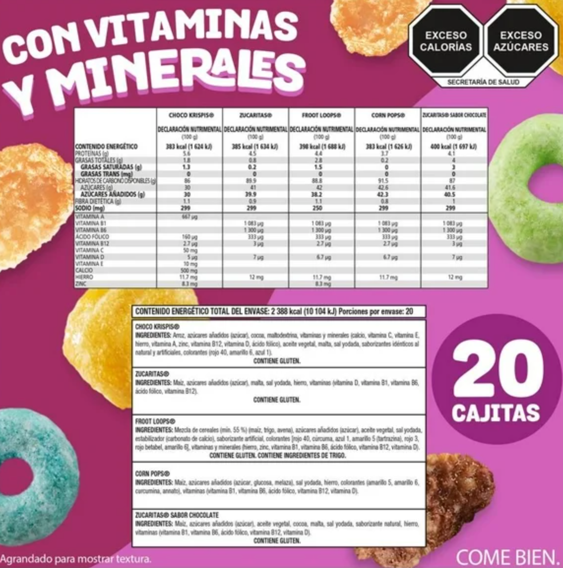 Cereales Kellogg's Surtidos 20 pzas 30 g c/u - .