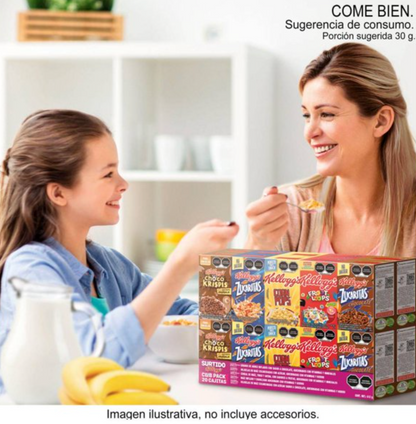 Cereales Kellogg's Surtidos 20 pzas 30 g c/u - .