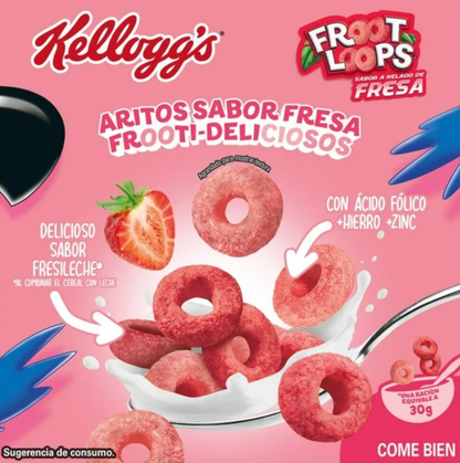 Cereal Froot Loops Kellogg's Sabor Helado de Fresa 755 g - .