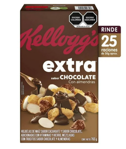 Cereal Extra Kellogg's Sabor Chocolate con Almendras 765 g -.