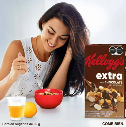 Cereal Extra Kellogg's Sabor Chocolate con Almendras 765 g -.