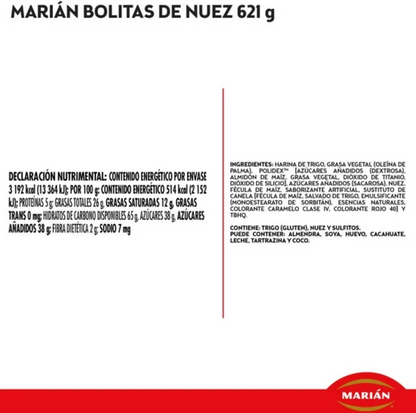 Galletas Marián Bolitas de Nuez 3 pzas 207 g c/u - .
