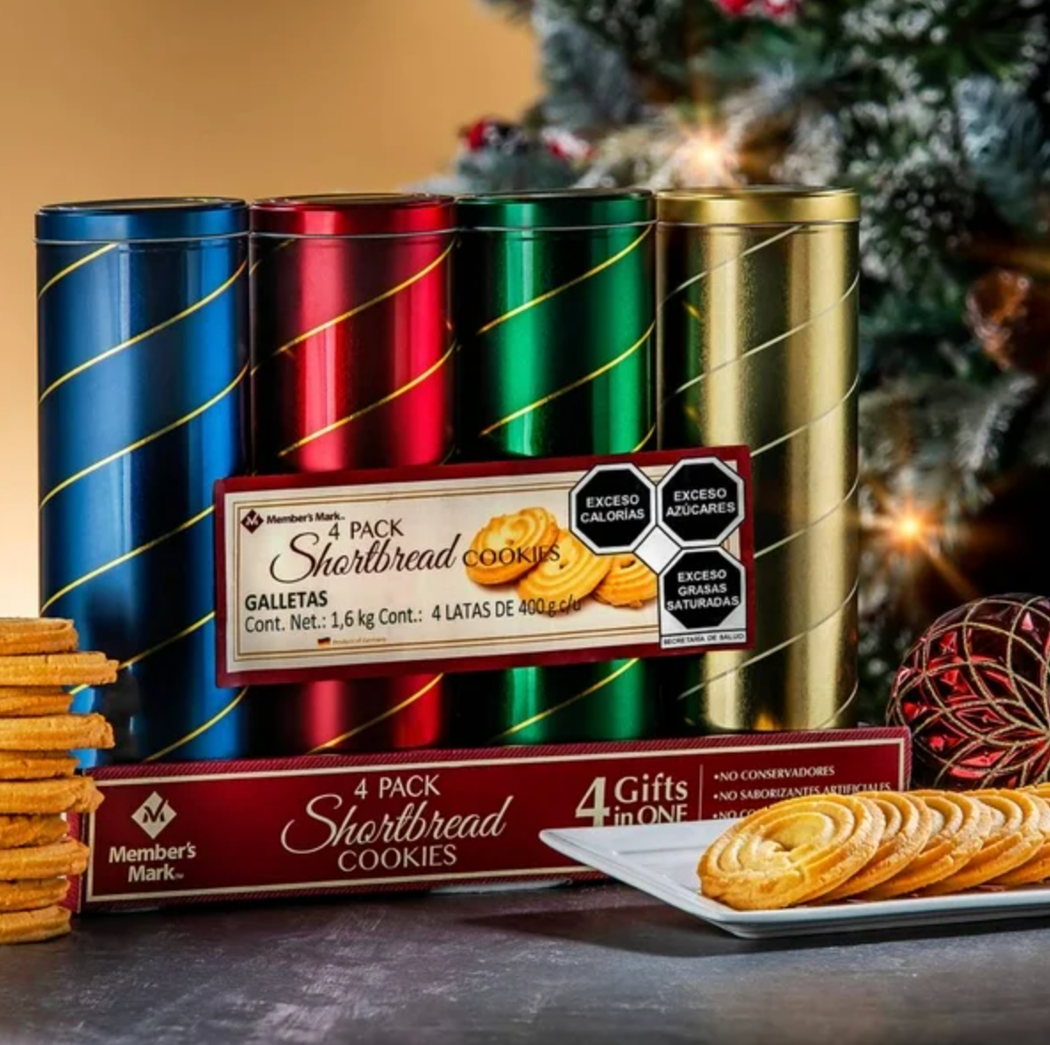 Galletas Member's Mark Shortbread 4 pzas de 400 g c/u - .
