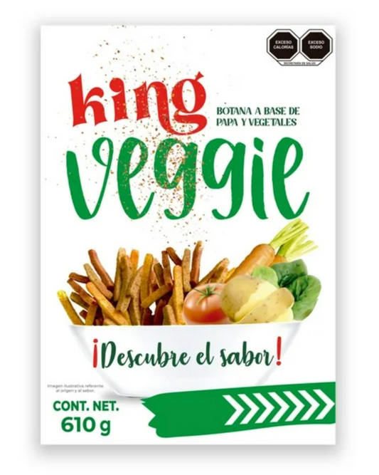 Botana a Base de Papa y Vegetales King Veggie con Tajín 610 g - .