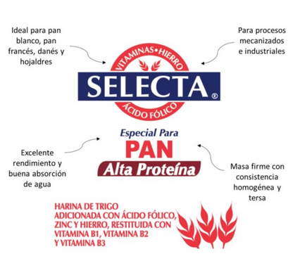 Harina de Trigo Selecta Selecta Pan Alta Proteína 25 kg - .