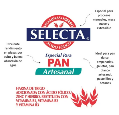 Harina de Trigo Selecta Pan artesanal 25 kg -.