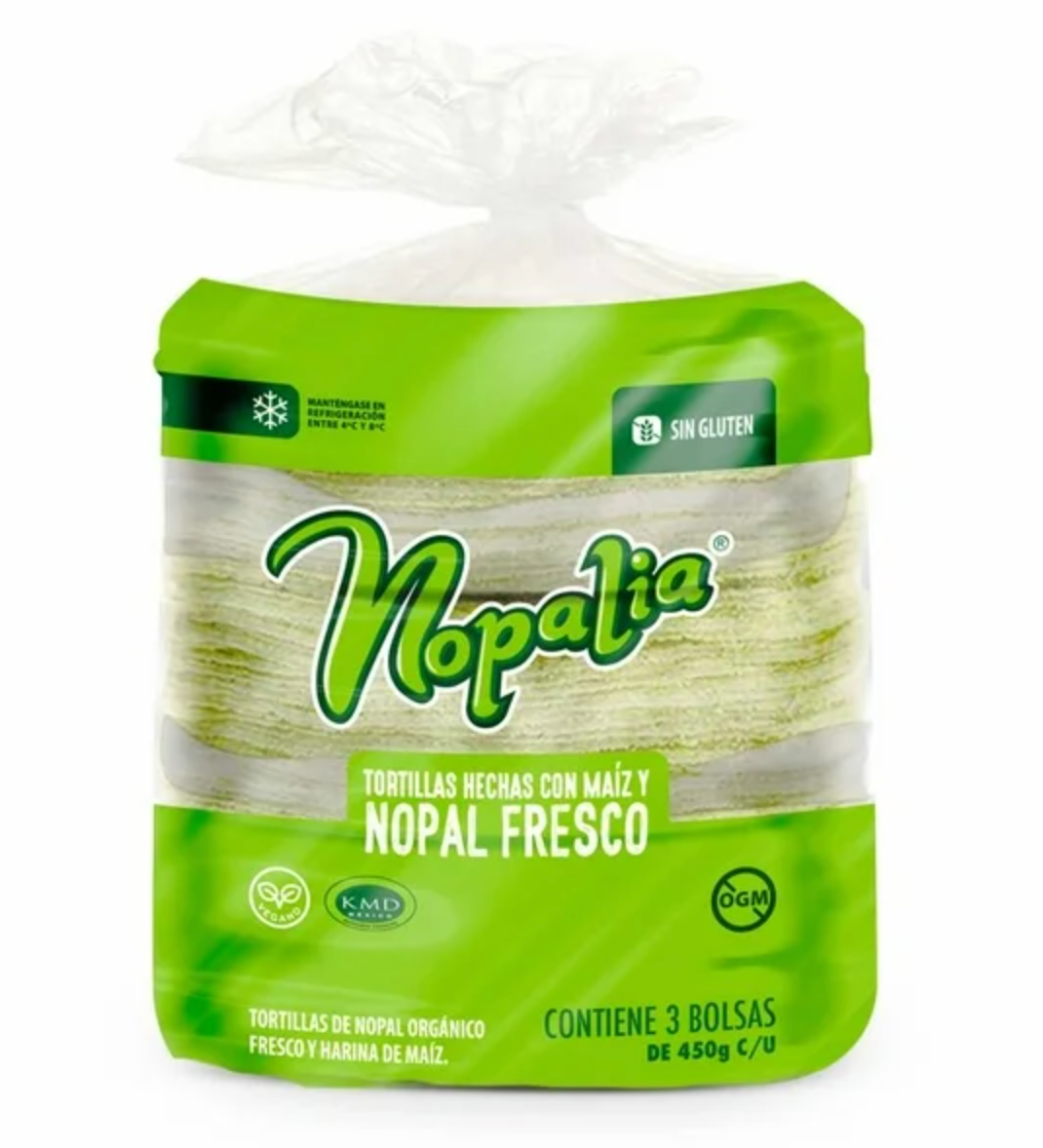 Tortillas de Nopal Orgánico Nopalia 1.35 kg -.