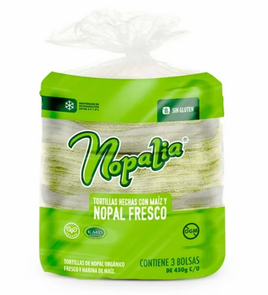 Tortillas de Nopal Orgánico Nopalia 1.35 kg -.
