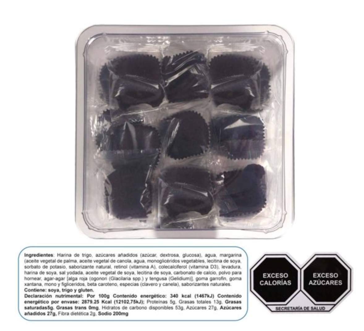Mini Brownies de Chocolate 27 pzas -.