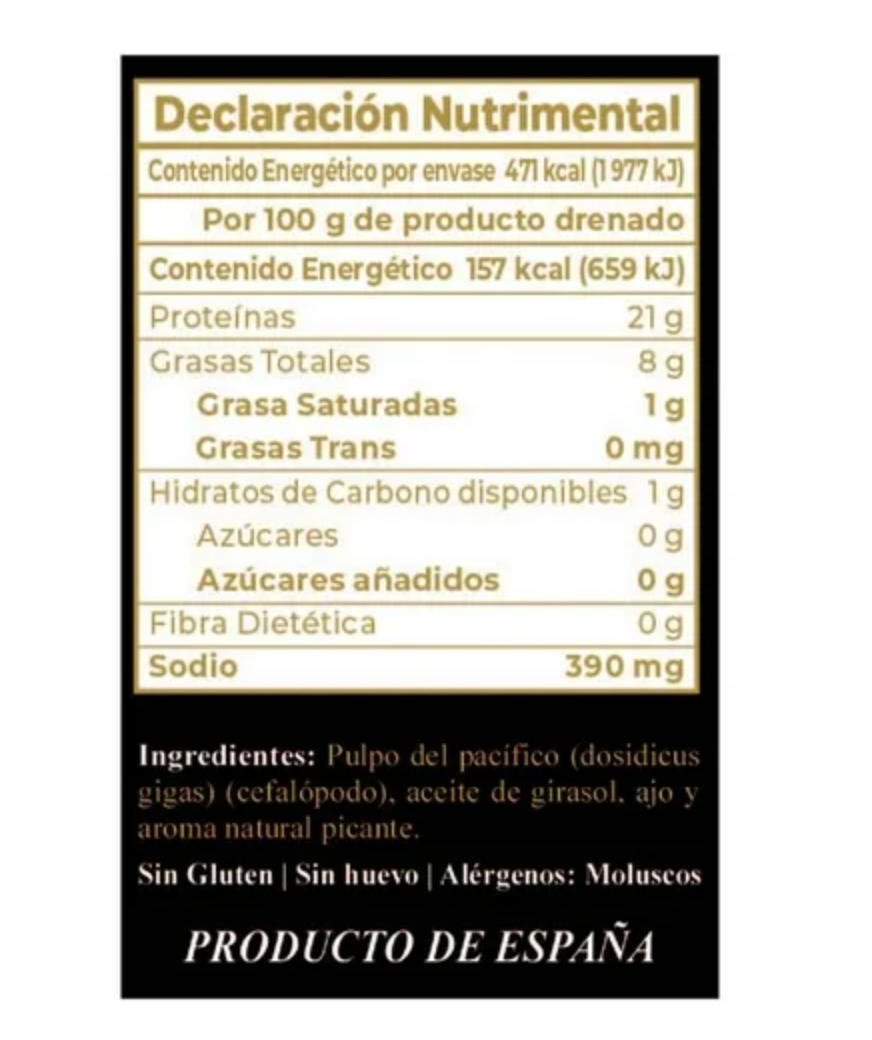 Pulpo al Ajillo Rías Baixas en Trozos 3 Latas de 115 g c/u - .