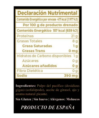 Pulpo al Ajillo Rías Baixas en Trozos 3 Latas de 115 g c/u - .