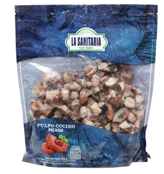 Pulpo Cocido Picado La sanitaria 800 g - .