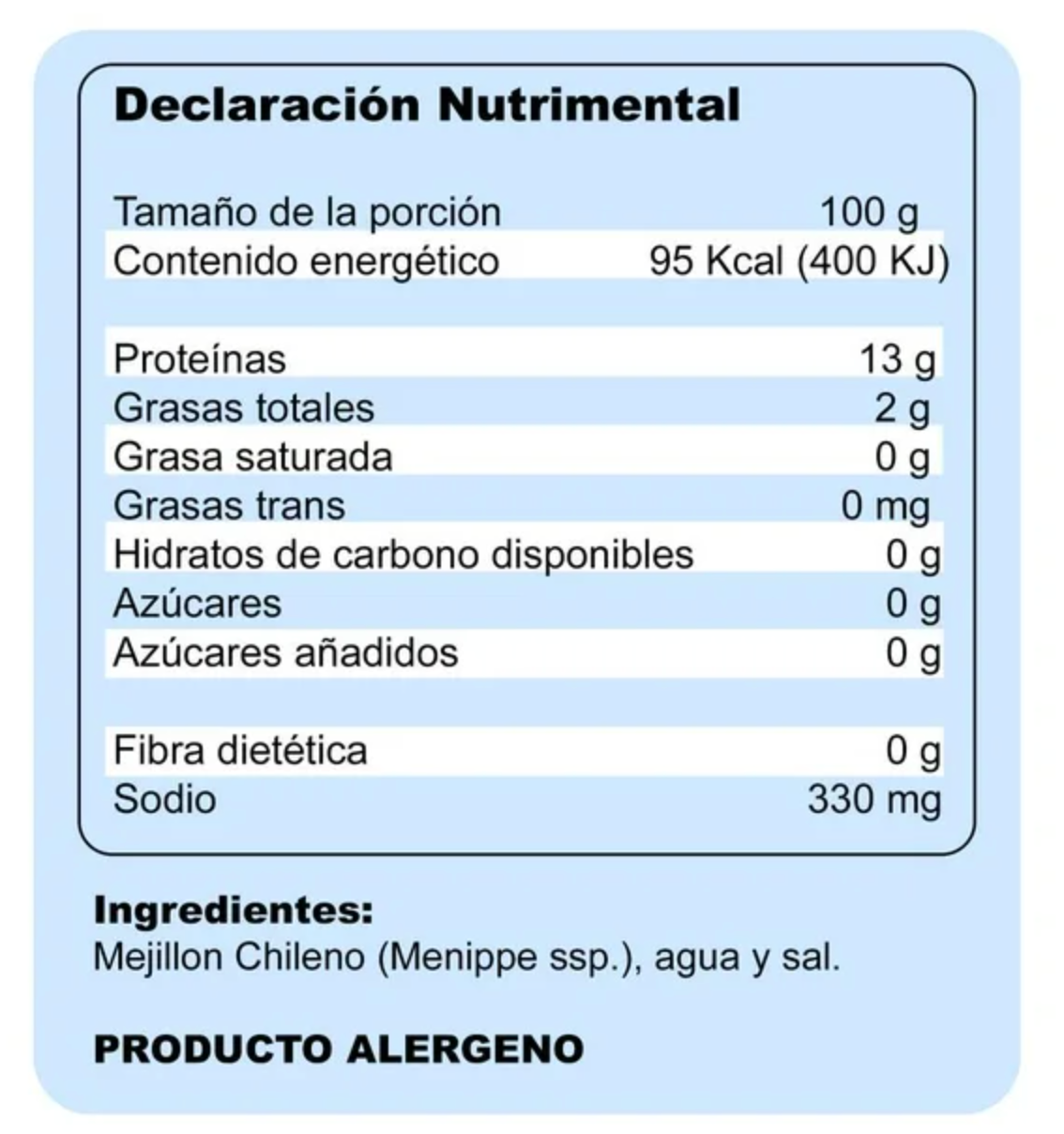 Mejillón Chileno Producto chileno 1.2 kg - .