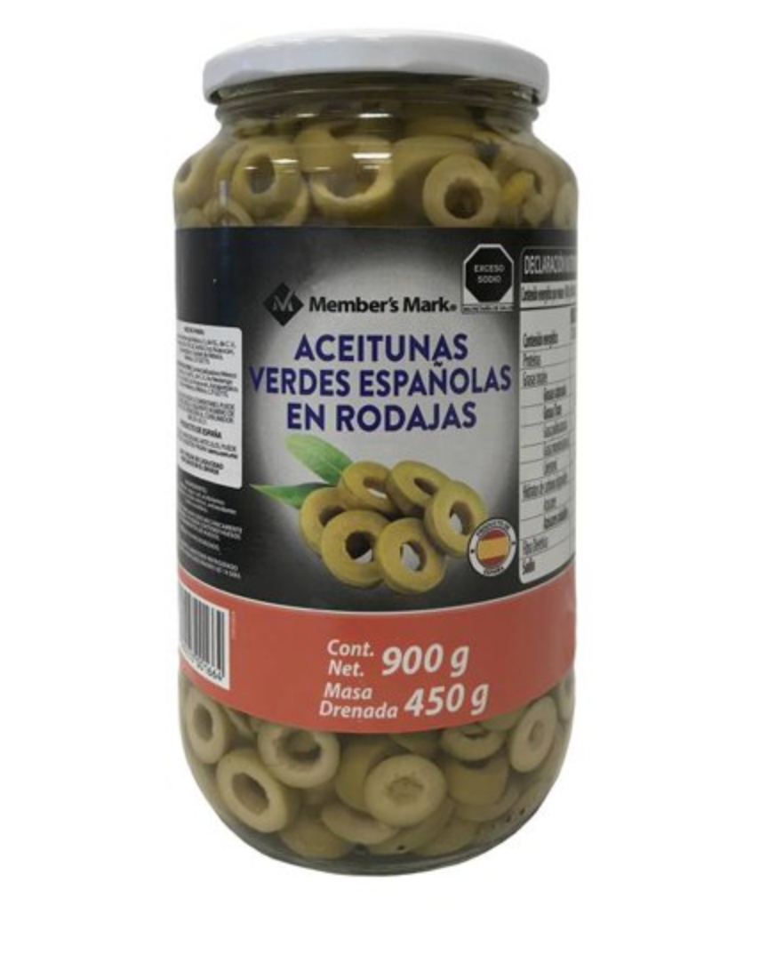 Aceitunas Verdes Member's Mark Españolas en Rodajas 900 g -.
