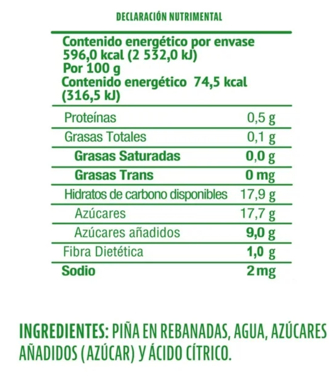 Piña en Almibar MEMBERS MARK en Rebanadas 3 pzas 800 g c/u -.