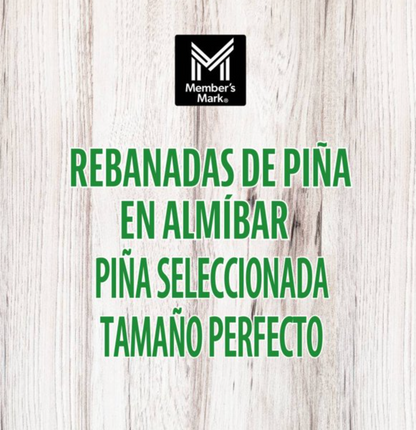 Piña en Almibar MEMBERS MARK en Rebanadas 3 pzas 800 g c/u -.