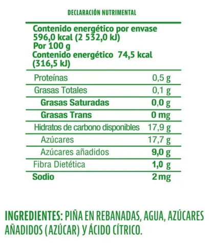 Piña en Almíbar Member's Mark en Rebanadas 3 Latas de 800 g c/u -.