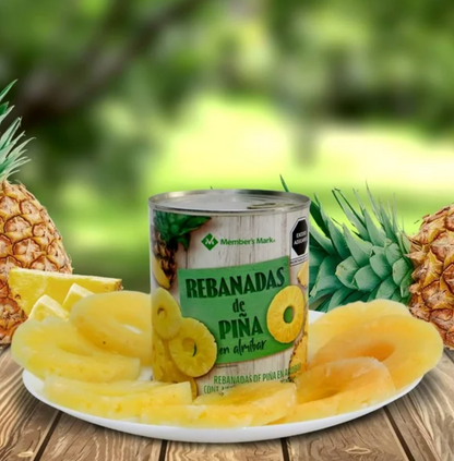 Piña en Almíbar Member's Mark en Rebanadas 3 Latas de 800 g c/u -.