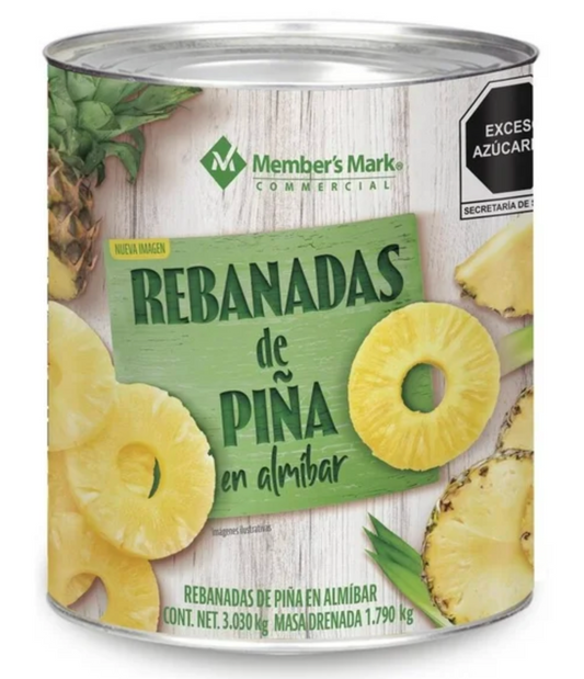 Piña en Almíbar Member's Mark en Rebanadas 3 kg - .